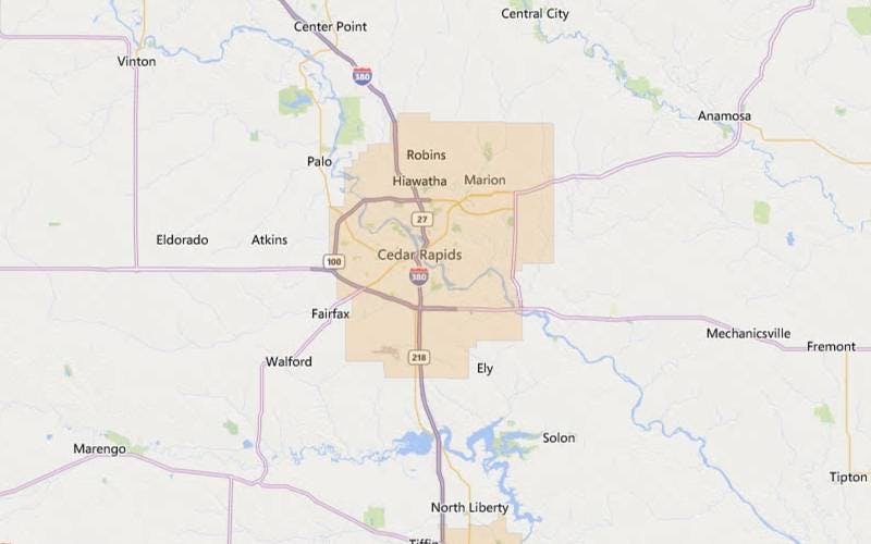 Cedar Rapids Iowa USDA Map