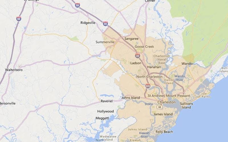 Charleston, South Carolina USDA home loan eligible areas