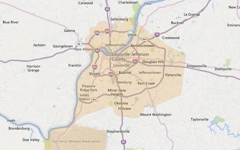 Louisville Kentucky USDA Areas