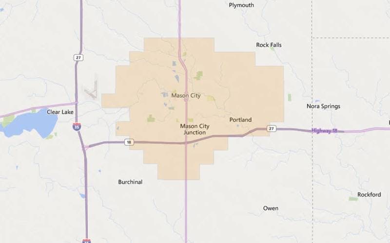 Mason City Iowa USDA Areas