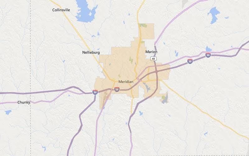 Meridian Mississippi USDA Map