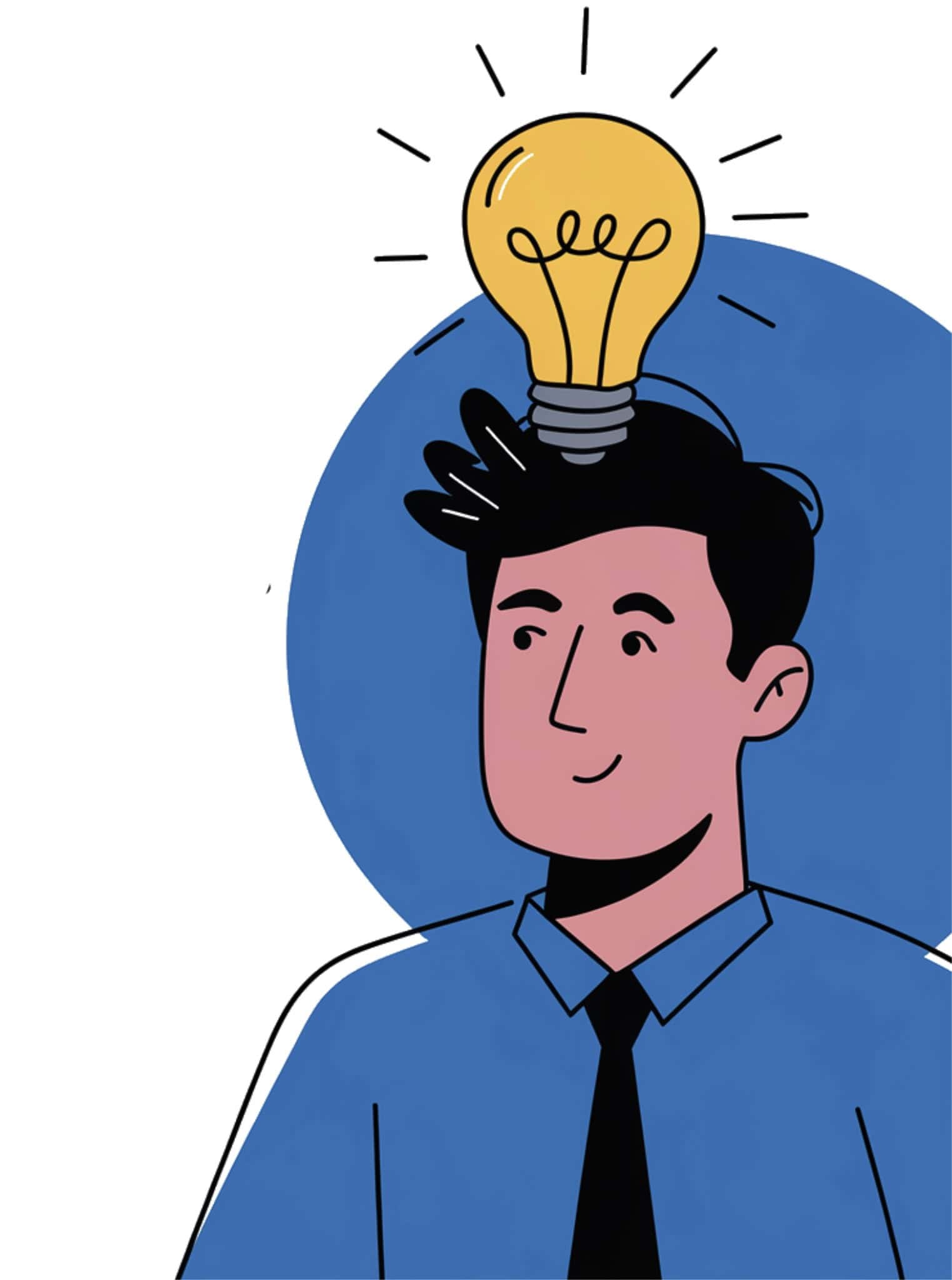 Illustration of a professional with a bright idea, symbolizing innovative credit repair services