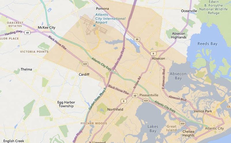 Atlantic City Egg Harbor New Jersey USDA loan eligible areas