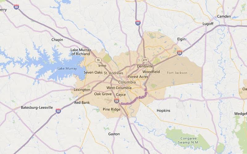 Columbia, South Carolina USDA home loan eligible areas
