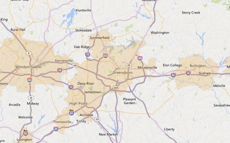 Greensboro North Carolina USDA home loan eligible areas map