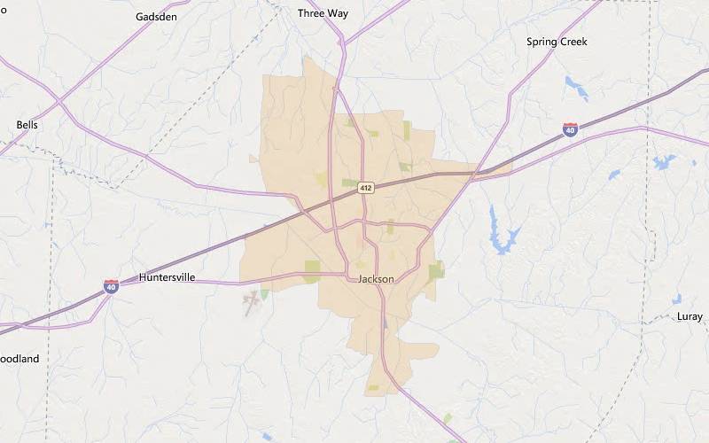 Jackson Tennessee USDA home loan eligible areas map