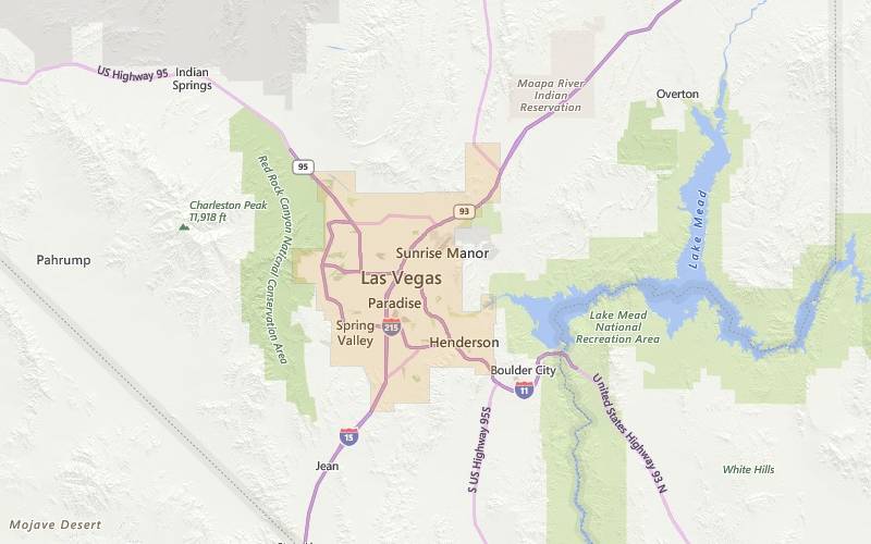 Las Vegas Nevada USDA home loan eligible areas map