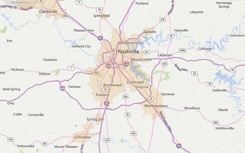 Nashville Tennessee USDA home loan eligible areas map