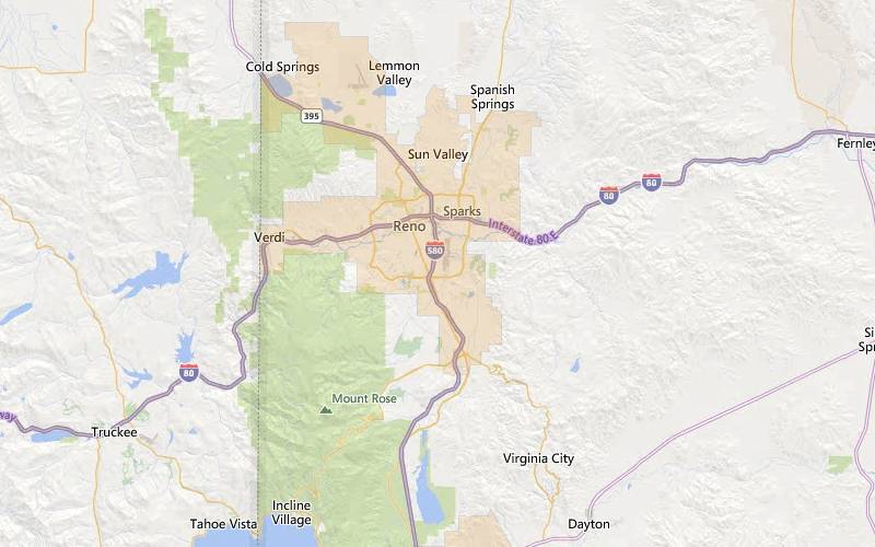 Reno Nevada USDA home loan eligible areas map