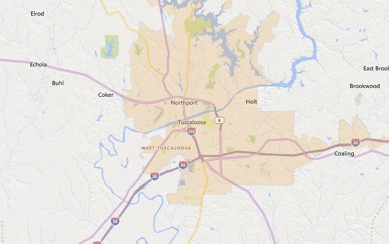Tuscaloosa Alabama eligible USDA home loan areas