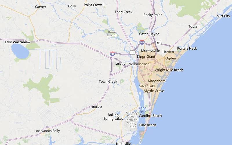 Wilmington North Carolina USDA home loan eligible areas map